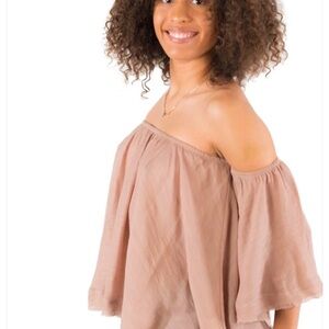 Elegant Off-Shoulder Tan Women's Top